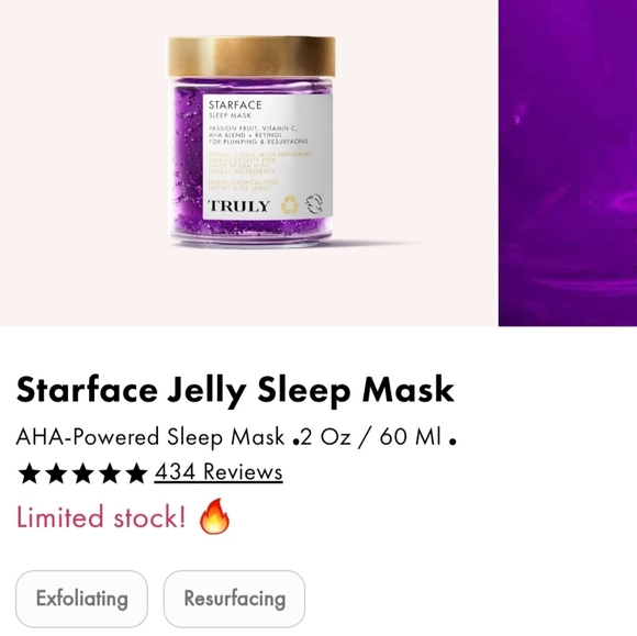 TRULY Skincare New Truly Starface Sleep Mask Poshmark